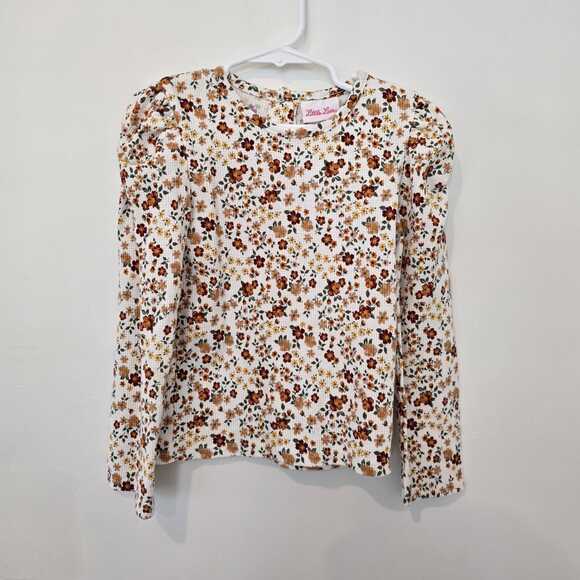 Little Lass 6X  Corduroy Overalls Set Floral Top Embroidered Fall Autum - Picture 3 of 8